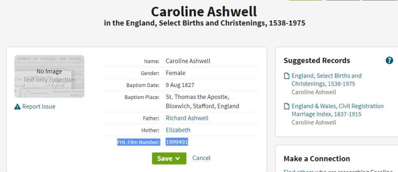 AshwellCaroline1827Christening_church