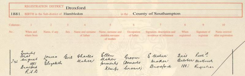 Birth_LouisaE_Usher_1881Aug21_Droxford