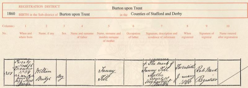 BridgeWilliam_Birth_1859