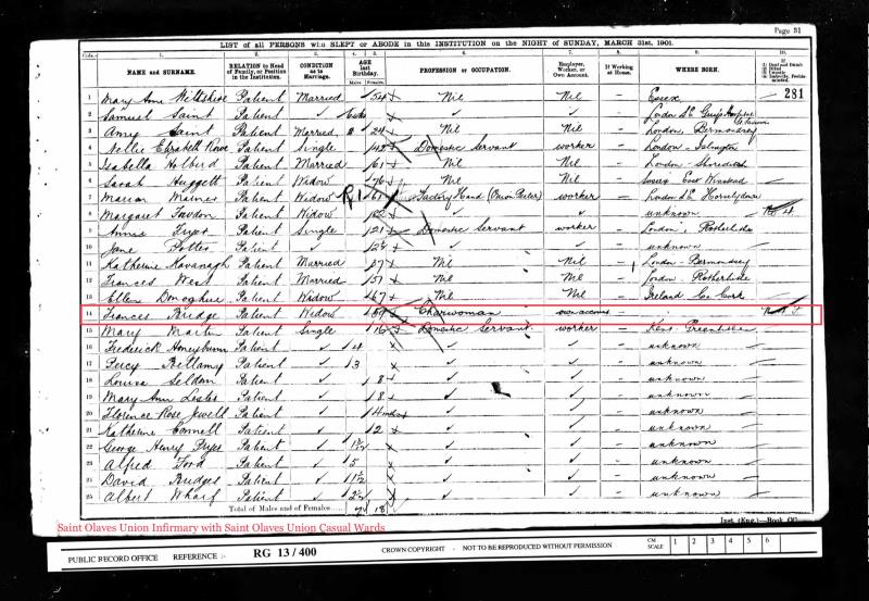 Bridge_Frances(Nee_Till)_1901Census_StOlaveInfirmary