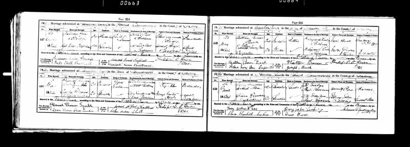 Marriage Camberwell, Southwark, England (Camden Church) 30 Apr 1921 William Henry Bridge & Kate Edith Priestnall