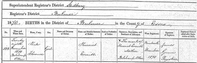 Everitt_Kate_Florence_Birth_1870