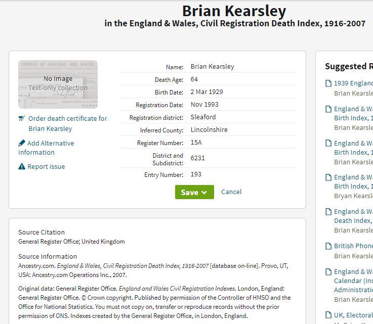 Kearsley_Brian_1993Nov_Sleaford_Death_dob1929Mar2
