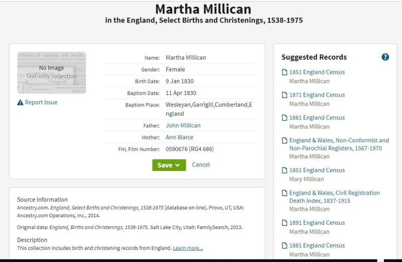 Millecan_Martha_11Apr1830_Cumberland_Baptism_Wesleyan