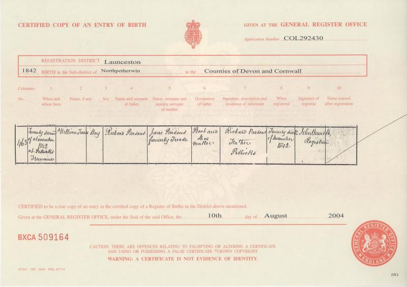 ParsonsWmTrease1842-Birth