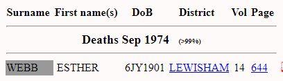 Webb_Esther_Nee_Thompson_1974Q3_LEWISHAM_14_644_Death